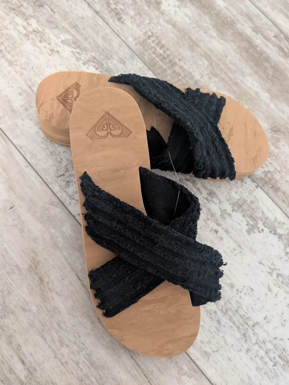 Roxy Black Crisscross Slide Sandals NWOT